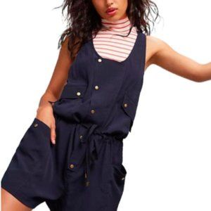 Anthropologie Navy Elevenses Dree Utility Jumpsuit